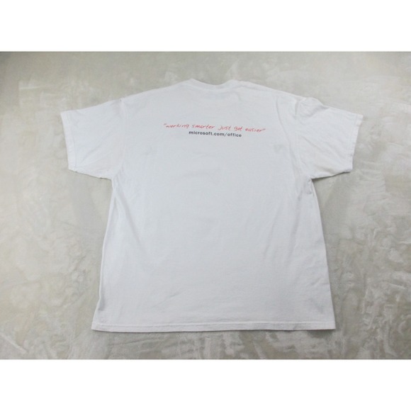 VINTAGE Microsoft Office XP Shirt Mens Extra Large White Working Smart Computer*